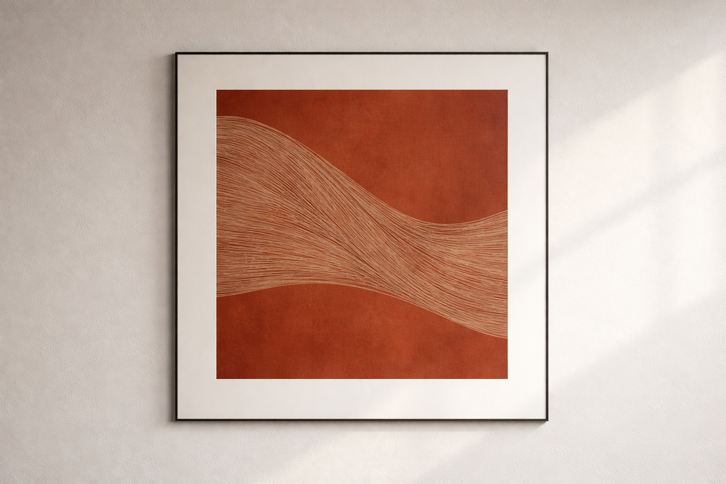 Terracotta Wave — Organic Abstract Print