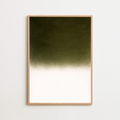 Framed artwork with a gradient from green to white on a white background
