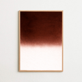 Framed artwork with a gradient from brown to white on a white background