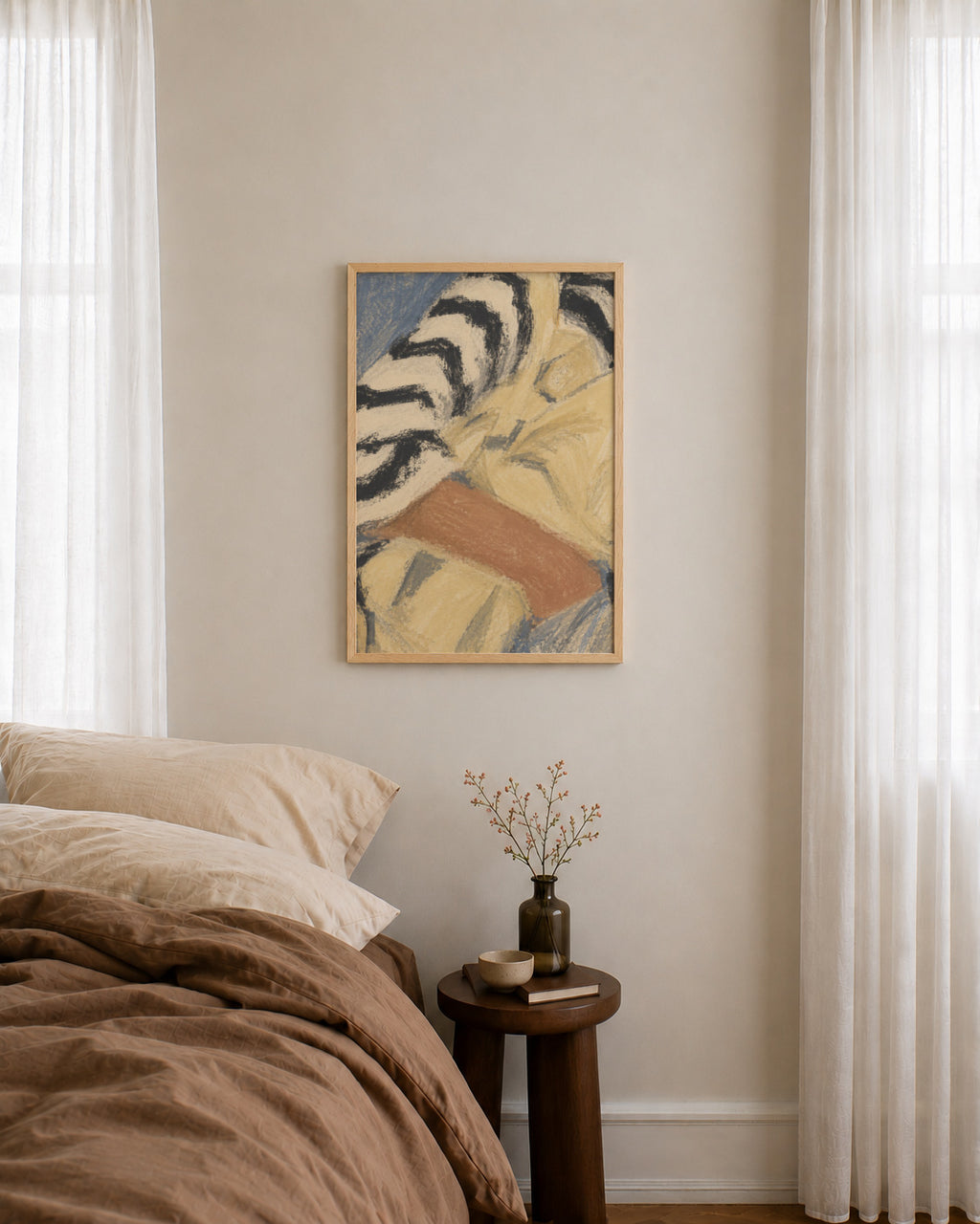 in passing, in a bedroom