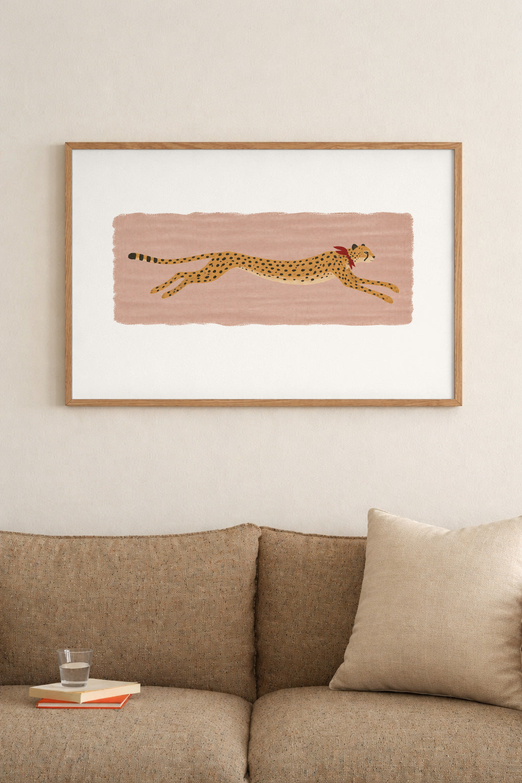 the long sprint, framed above a sofa