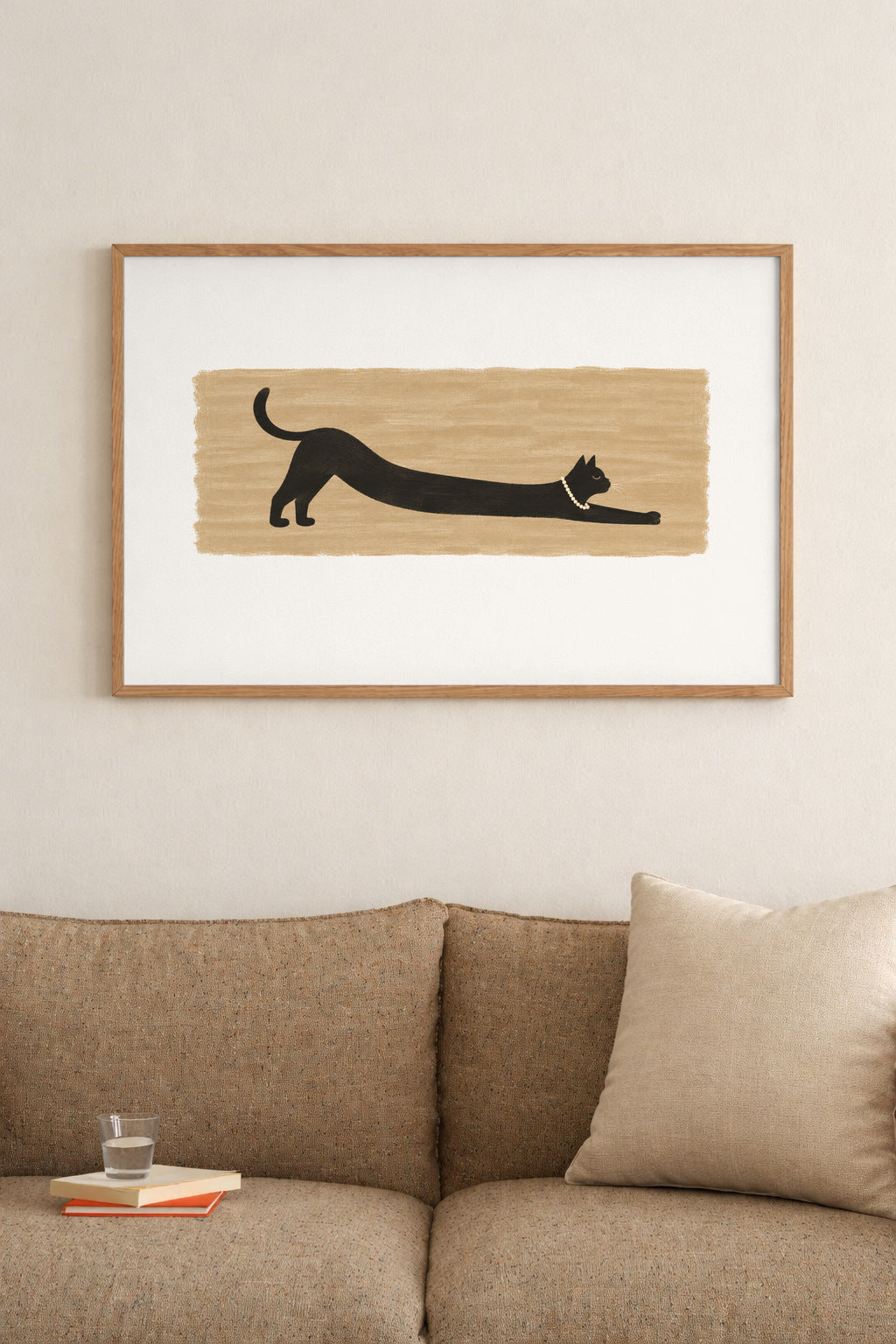 the long stretch, framed above a sofa